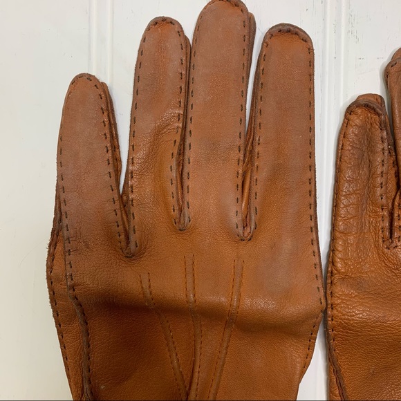 Vintage Daniel Hays Brown Leather Gloves - Picture 3 of 12